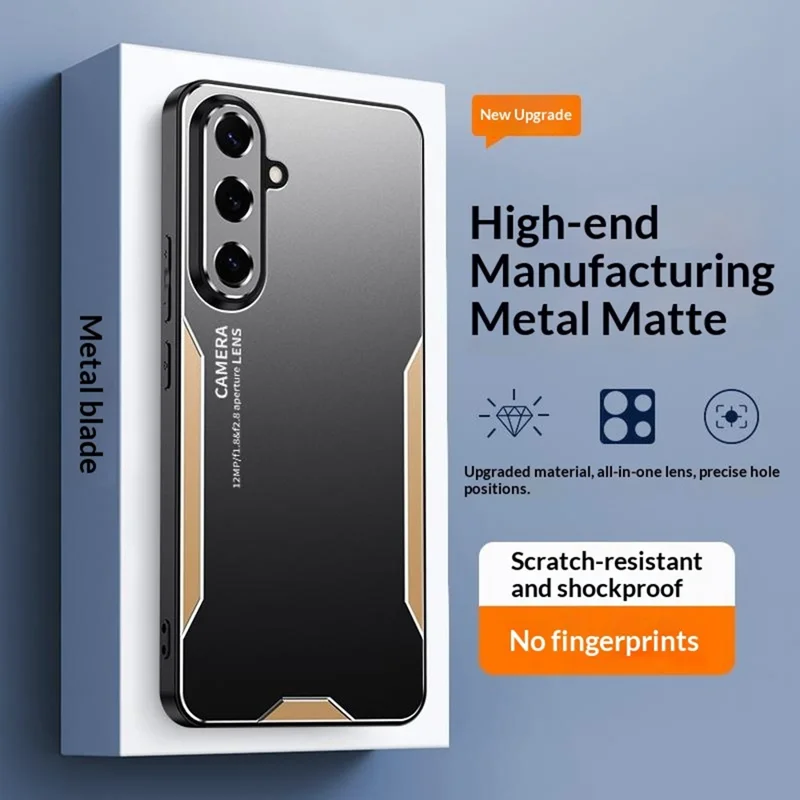 For Samsung Galaxy S26 Phone Case Aluminium Alloy TPU PC Back Cover - Gold