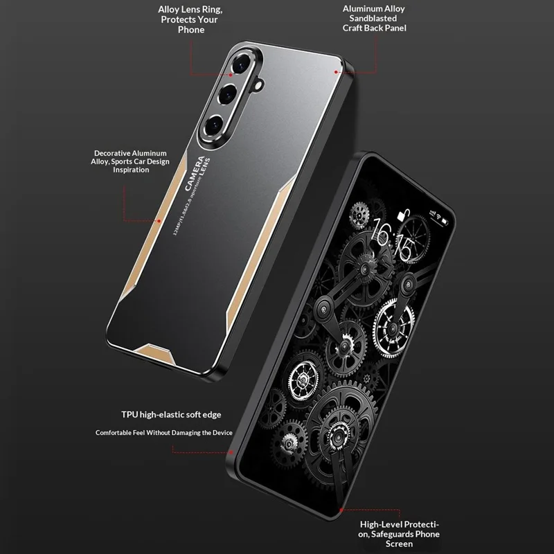 For Samsung Galaxy S26 Phone Case Aluminium Alloy TPU PC Back Cover - Gold