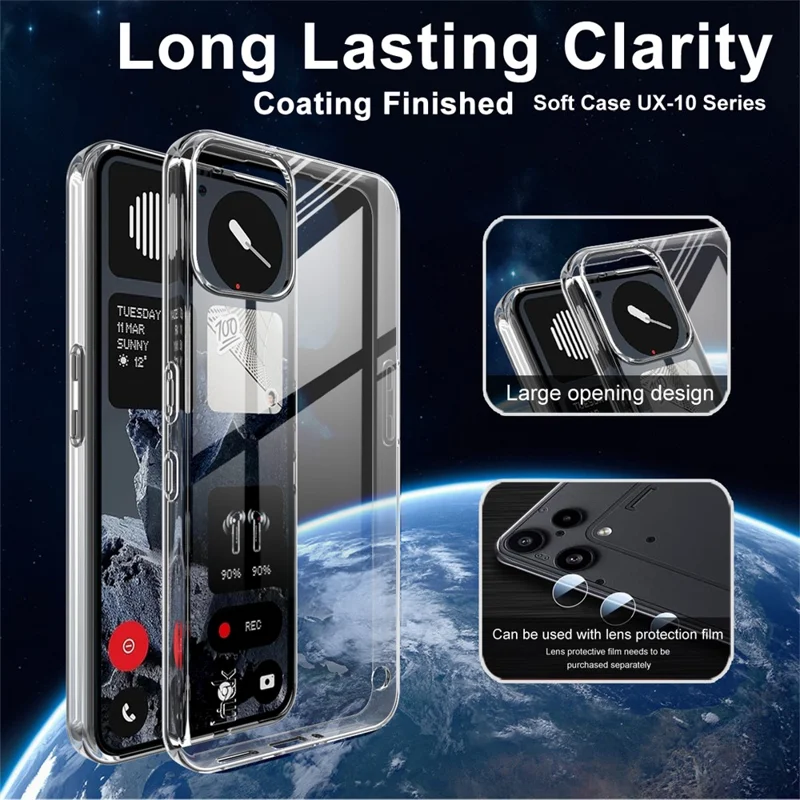 IMAK UX-10 Series Etui na telefon Nothing Phone (3a) Lite 5G, przezroczysta tylna pokrywa z miękkiego TPU