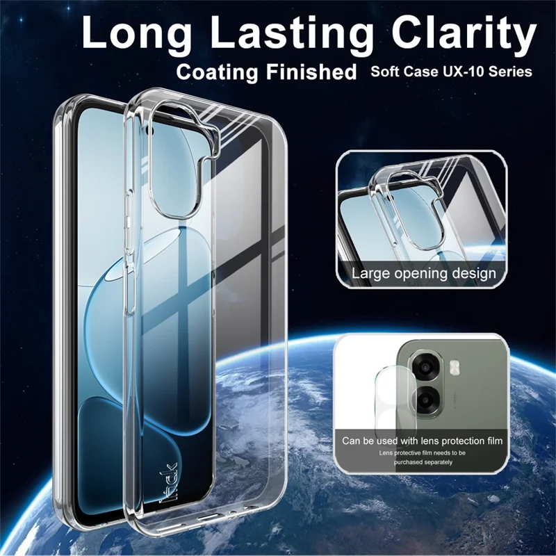 IMAK UX-10 Series For Oppo A6x 4G / A6x 5G Phone Case Soft TPU Clear Mobile Back Cover - Transparent