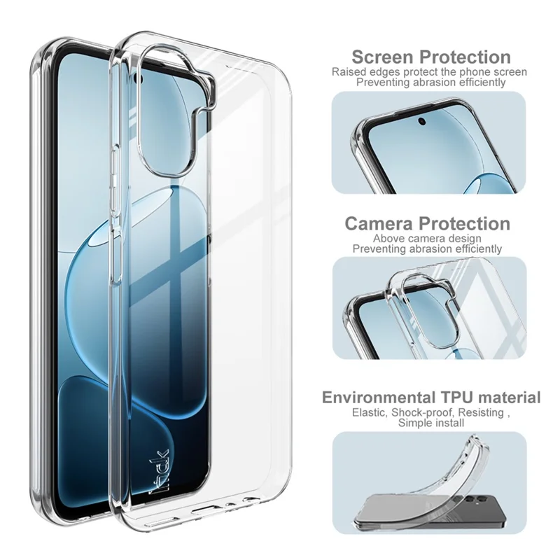 IMAK UX-10 Series For Oppo A6x 4G / A6x 5G Phone Case Soft TPU Clear Mobile Back Cover - Transparent
