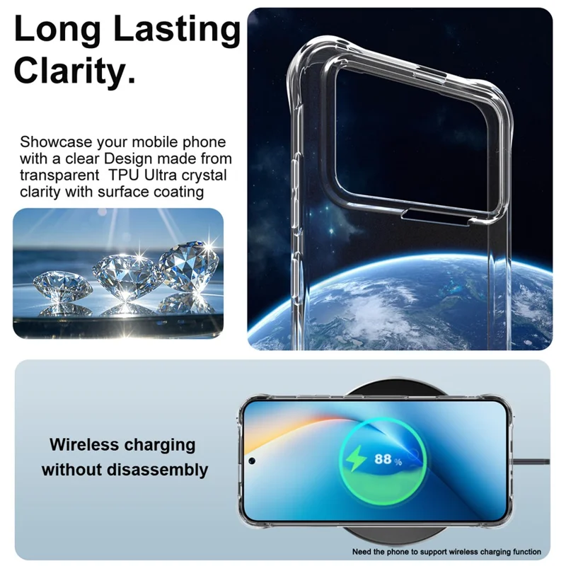 IMAK для Honor Win 5G / Win RT 5G Чехол TPU Прозрачный Противоударный Защитный Чехол с Амортизацией Ударов - Прозрачный