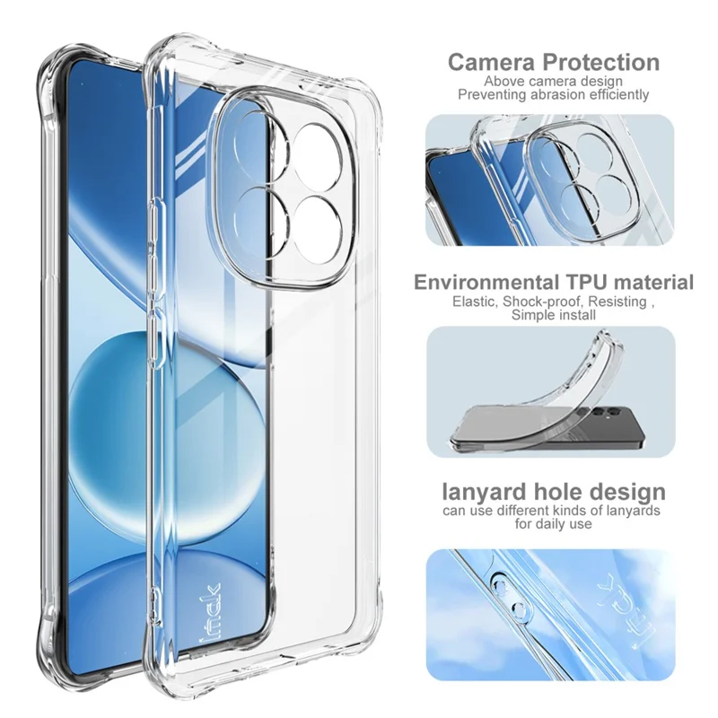 IMAK For Xiaomi Redmi Note 15 Pro 4G (Global) Case TPU Phone Cover Airbag Shockproof Protection - Transparent