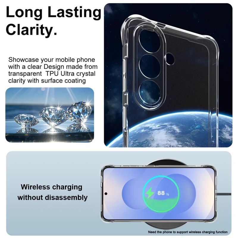 IMAK voor Samsung Galaxy S26 / S26 Pro hoesje TPU telefoonhoesje Airbag stootvrij - Transparant