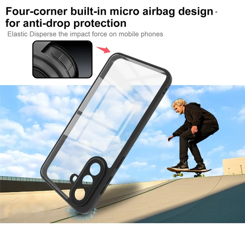 IMAK UX-9A Série pour étui Samsung Galaxy A37 5G Coque TPU PC Coins renforcés - Transparent