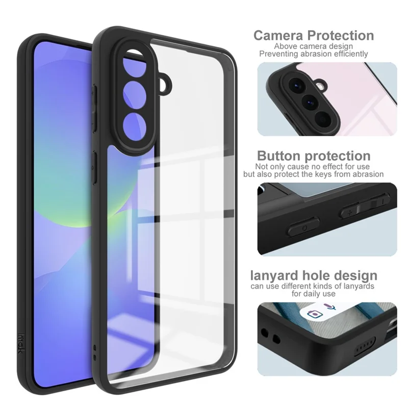 IMAK UX-9A Series For Samsung Galaxy A57 5G Case TPU PC Phone Cover Reinforced Corners - Transparent