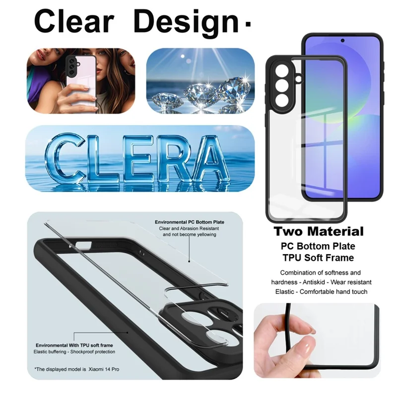 IMAK UX-9A Series For Samsung Galaxy A57 5G Case TPU PC Phone Cover Reinforced Corners - Transparent
