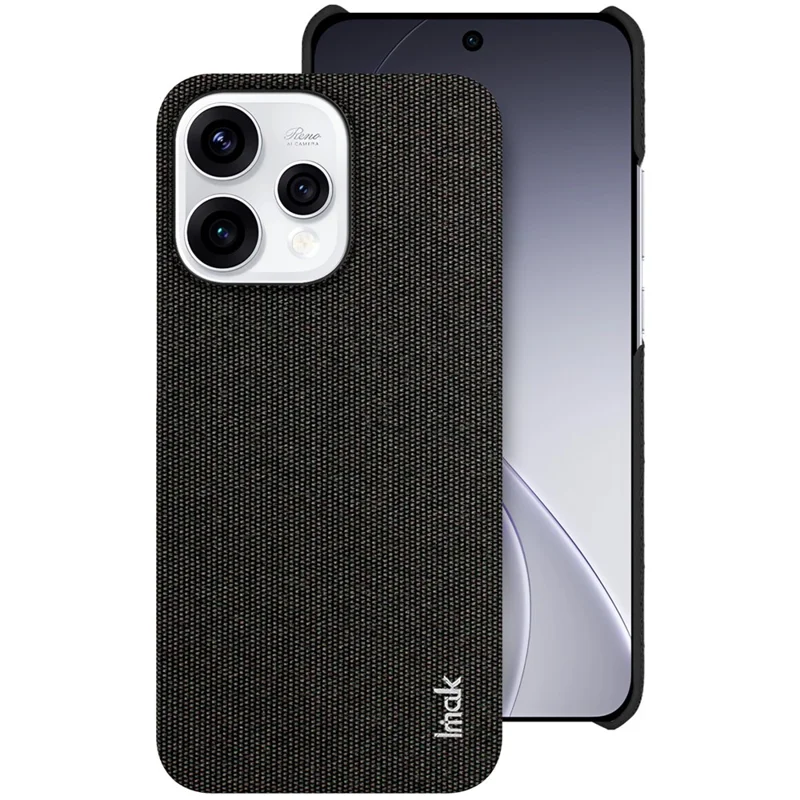 IMAK Ruiyi Series for Oppo Reno15 5G (Global) / Reno15c 5G (China) Case Fabric Texture Leather + PC Phone Back Cover - Black