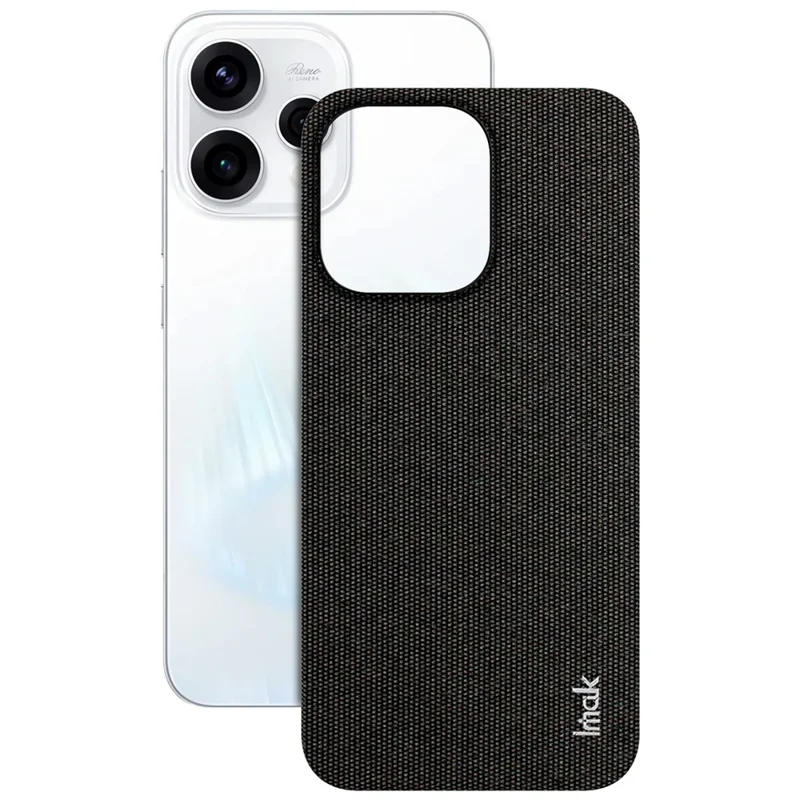 IMAK Ruiyi Series for Oppo Reno15 5G (Global) / Reno15c 5G (China) Case Fabric Texture Leather + PC Phone Back Cover - Black