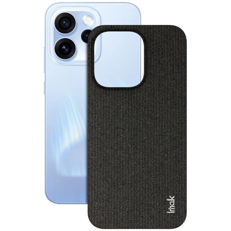 IMAK Ruiyi Series for Oppo Reno15 Pro 5G (Global) / Reno15 5G (China) Case Fabric Texture Leather + PC Phone Back Cover - Black