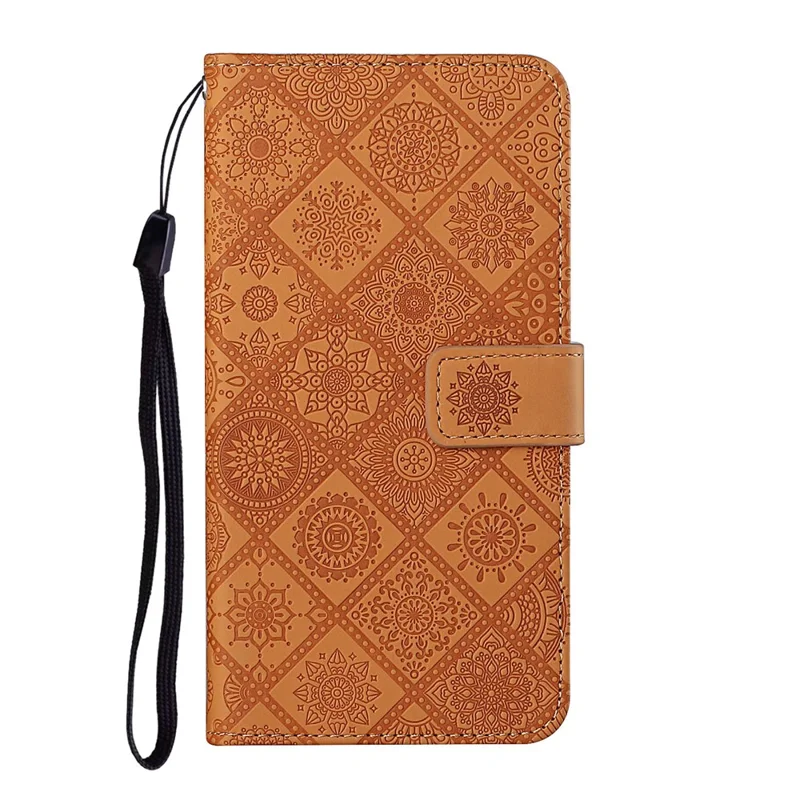 Leather Case For Samsung Galaxy S26  /  S26 Pro Ethnic Style Wallet Phone Cover with Strap - Brown
