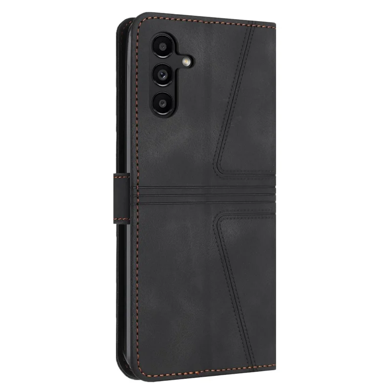 Phone Case For Samsung Galaxy S26  /  S26 Pro Triangle Imprinted Anti-Scratch PU Leather Phone Wallet Cover - Black