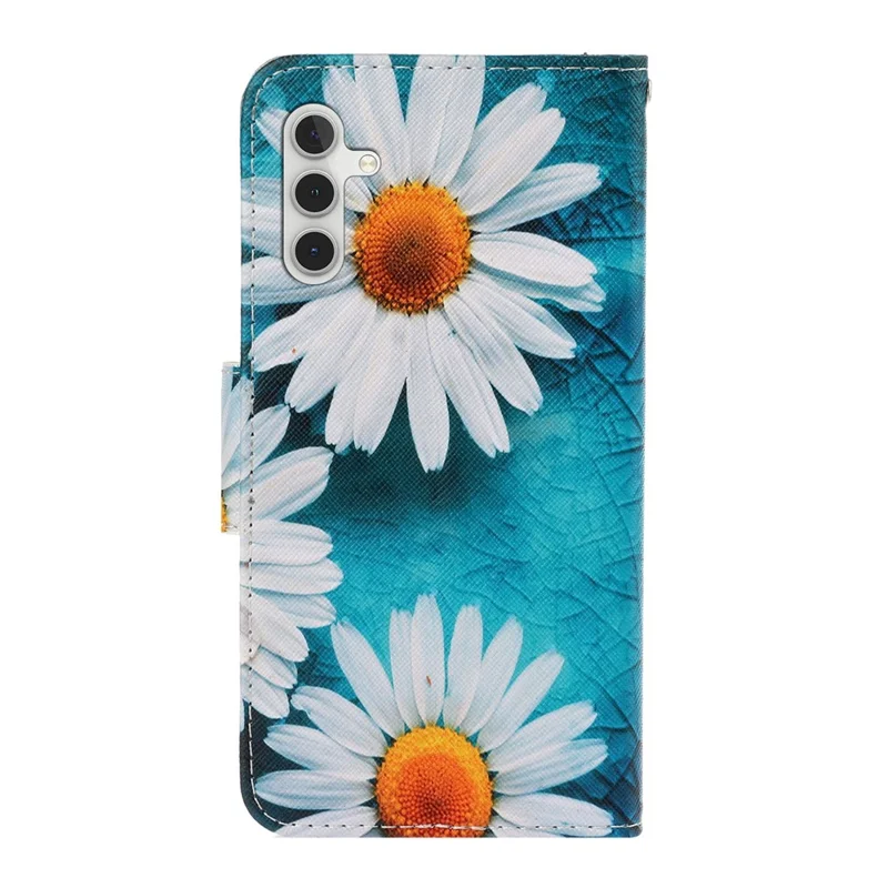 Phone Case For Samsung Galaxy S26  /  S26 Pro Pattern Printing Protective Leather Folio Phone Cover with Wrist Strap - Chrysanthemum