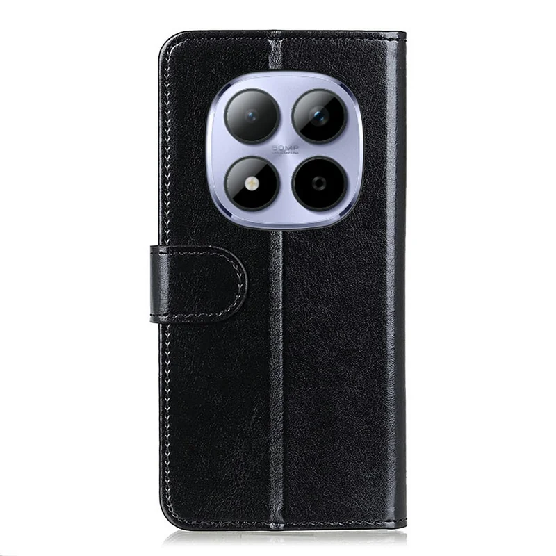 Til Xiaomi Redmi Note 15 Pro+ 5G (Global) / Poco M8 Pro 5G Task Case med Crazy Horse-struktur i PU-læder med stående funktion - Sort