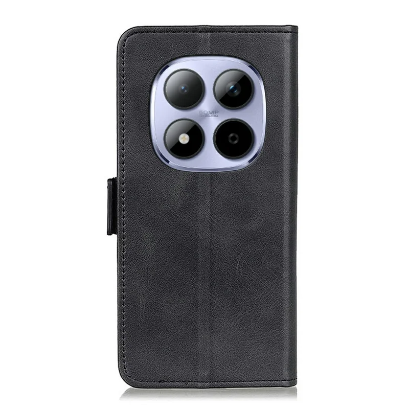 For Xiaomi Redmi Note 15 Pro+ 5G (Global)  /  Poco M8 Pro 5G Case Stand Cowhide Texture PU Leather Phone Cover - Black