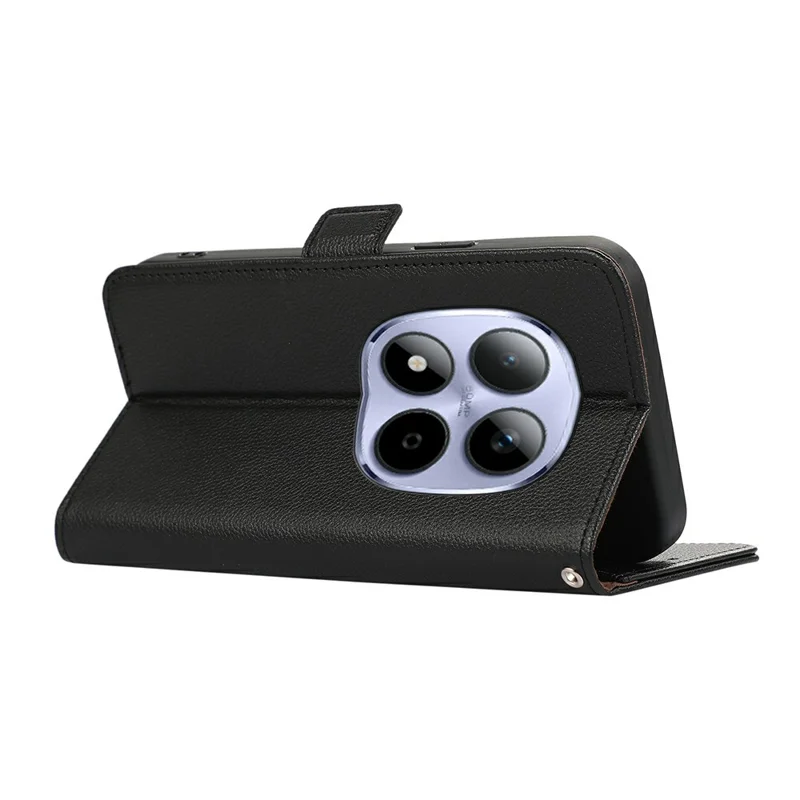 ABEEL Funda para Xiaomi Redmi Note 15 Pro 4G (Global) con Textura de Cuero Tipo Lichi, Carcasa Antirrobo RFID - Negro