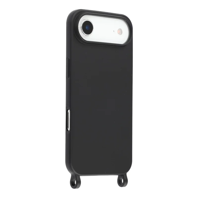 Capa de Telemóvel de Silicone Líquido para iPhone Air com Alça Transversal - Preto