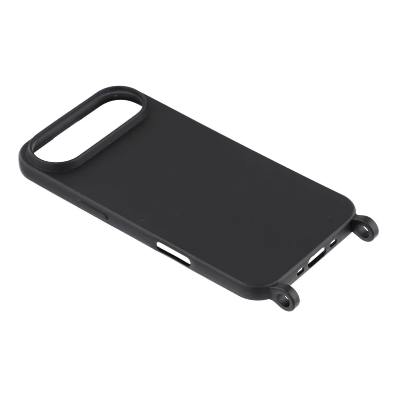 Capa de Telemóvel de Silicone Líquido para iPhone Air com Alça Transversal - Preto