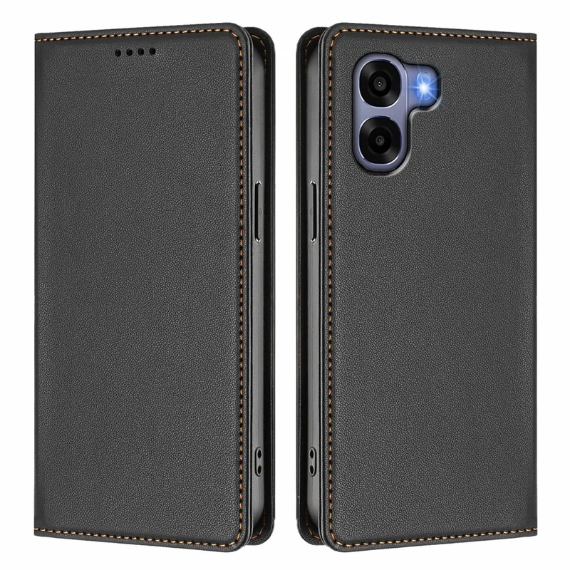 Compra al por mayor de funda de cuero para Oppo A6x 4G con cierre magnético, protección RFID, cartera para teléfono - Negro