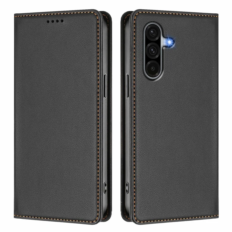 Funda de cuero con cierre magnético, bloqueo RFID, billetera, protección antichoque 360° y función de soporte para Samsung Galaxy A26 5G / A17 5G / A17 4G - Negro