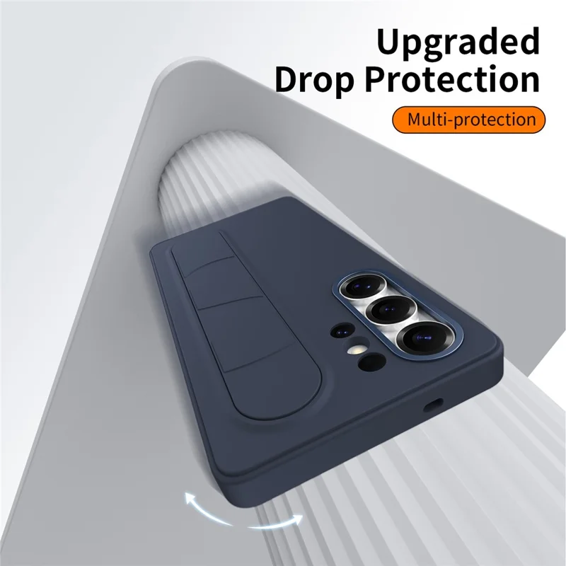 Til Samsung Galaxy S26 Ultra Case Brugerdefinerbar Smart Key Control Håndledsrem Ståsupport PC + Silikone Telefonbeskyttelse - Safir