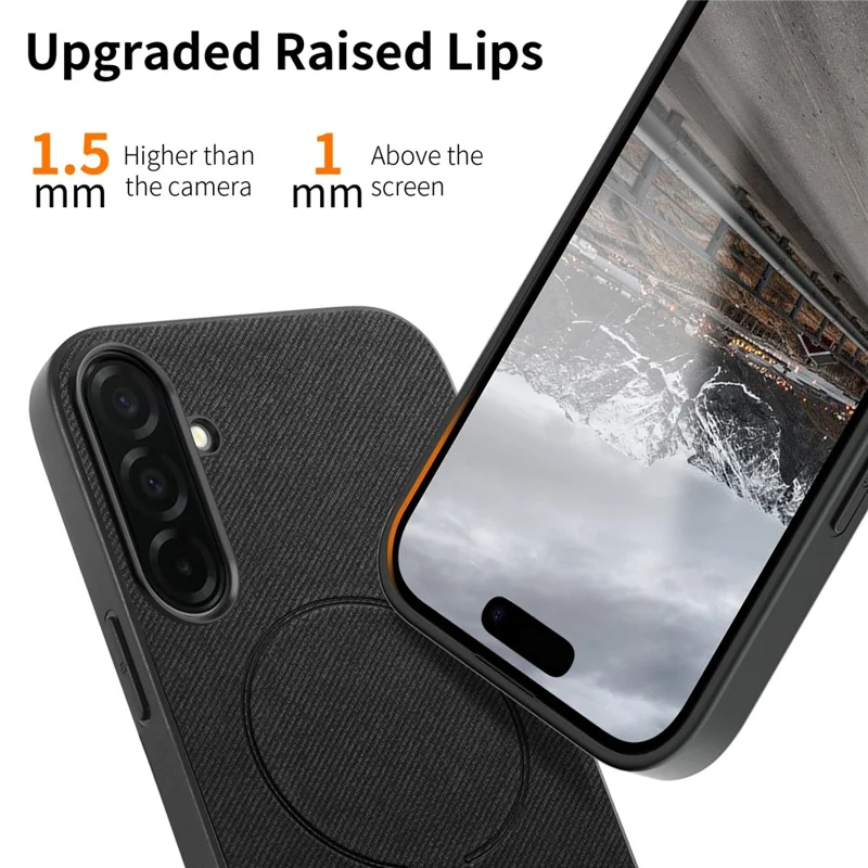 For Samsung Galaxy S25 Magnetic Case Cloth Texture PC + TPU + PU Leather Anti-Scratch Phone Cover - Black