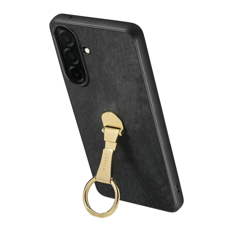 CASENEO D22 Custodia per Samsung Galaxy S26 con Supporto a Cavalletto Pieghevole, Cover Posteriore in Pelle Stile Retrò - Nero