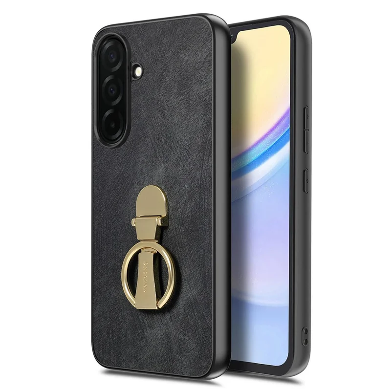 CASENEO D22 Custodia per Samsung Galaxy S26 con Supporto a Cavalletto Pieghevole, Cover Posteriore in Pelle Stile Retrò - Nero