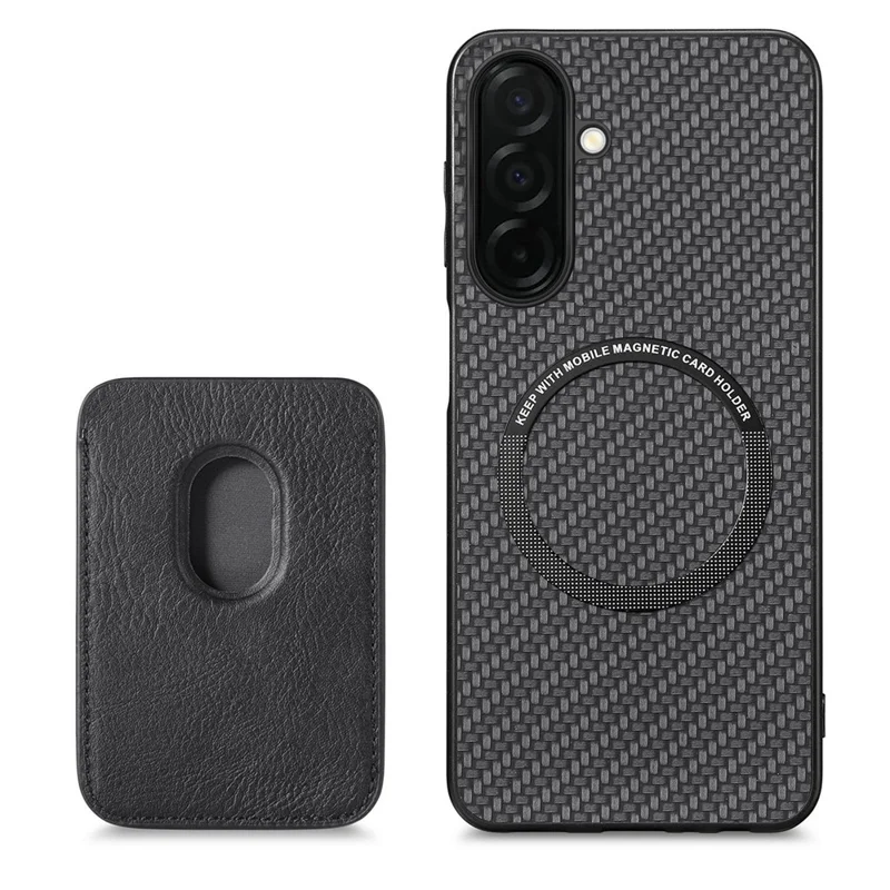 For Samsung Galaxy S26 Magnetic Case Detachable Card Holder Phone Back Cover - Black