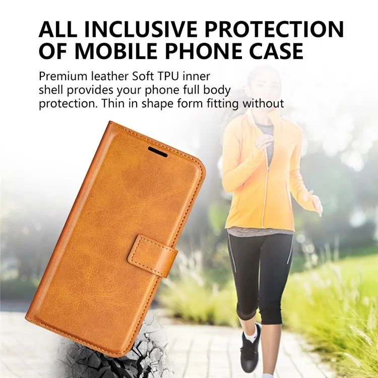 Für Xiaomi Redmi A1+ 4G Kalbtextur Folio Flip PU Leder Hülle Square Magnetic Clasp -schockdelefonabdeckung Mit Ständer Brieftasche - Gelb