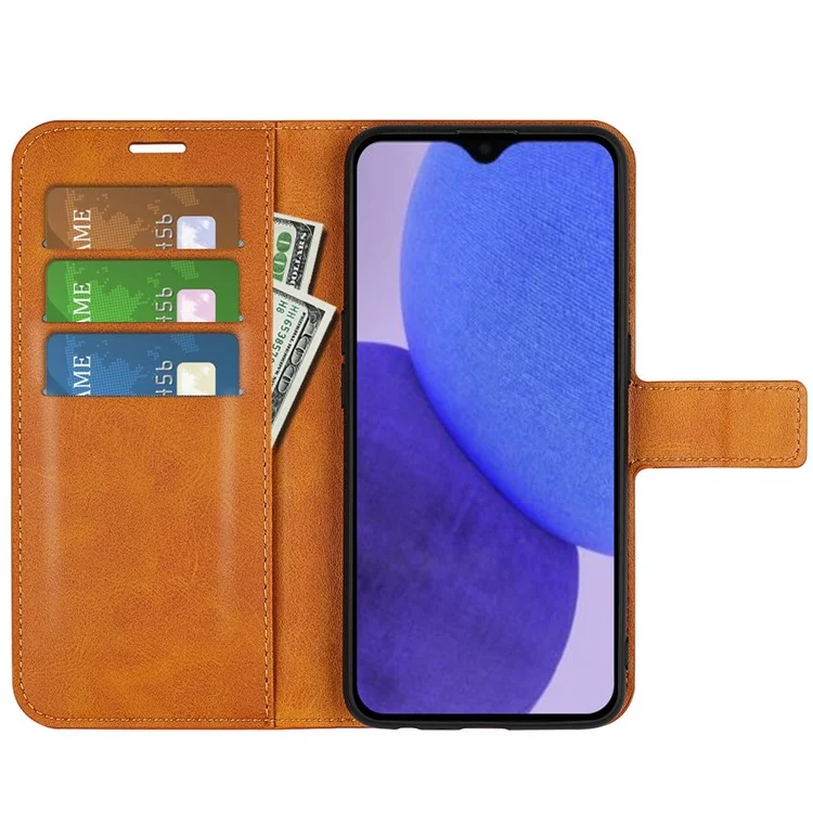 Für Xiaomi Redmi A1+ 4G Kalbtextur Folio Flip PU Leder Hülle Square Magnetic Clasp -schockdelefonabdeckung Mit Ständer Brieftasche - Gelb