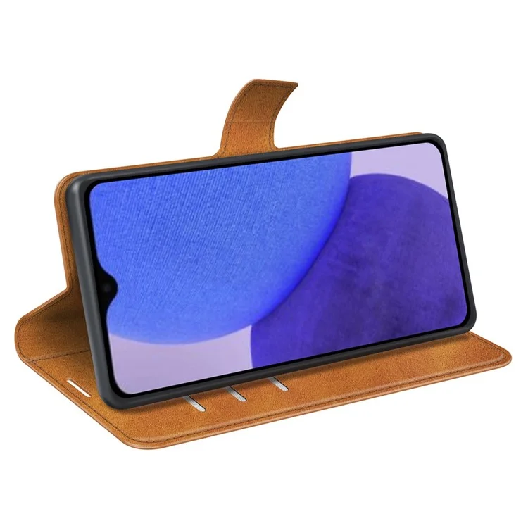 Für Xiaomi Redmi A1+ 4G Kalbtextur Folio Flip PU Leder Hülle Square Magnetic Clasp -schockdelefonabdeckung Mit Ständer Brieftasche - Gelb