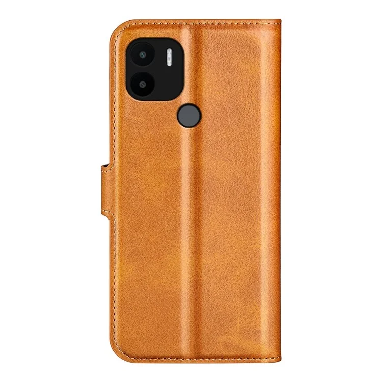 Für Xiaomi Redmi A1+ 4G Kalbtextur Folio Flip PU Leder Hülle Square Magnetic Clasp -schockdelefonabdeckung Mit Ständer Brieftasche - Gelb