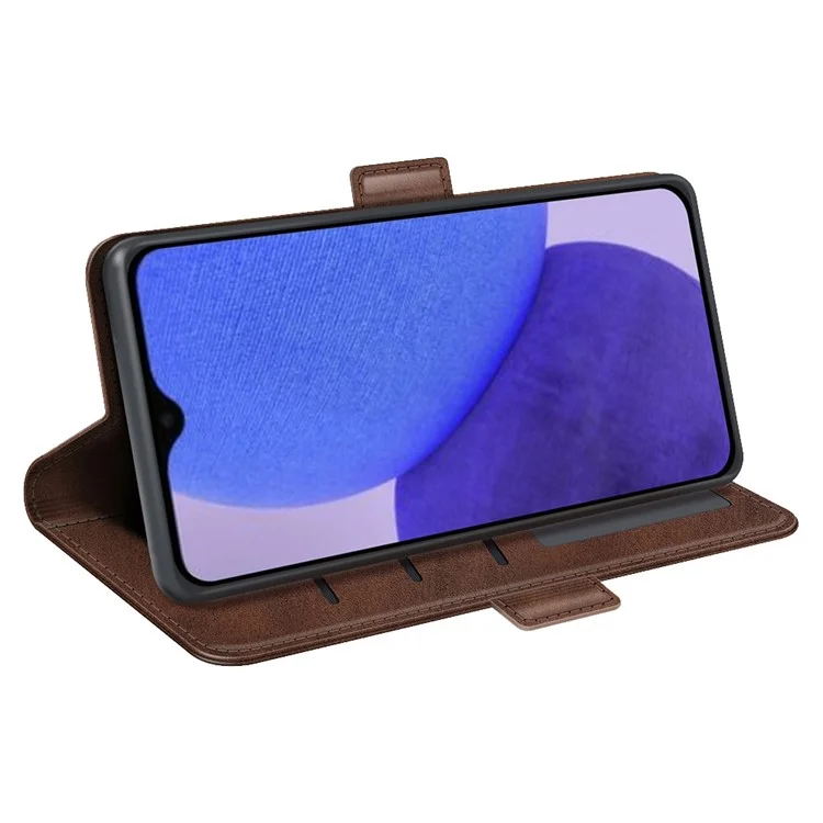 Per Xiaomi Redmi A1+ 4G Case Texture Stand Case PU in Pelle Dual Magnetic Class Copertura Per il Telefono a Prova di Goccia - Marrone