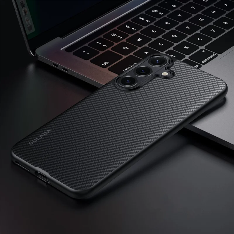 SULADA per Samsung Galaxy S26+ Custodia Magnetica con Cornice Metallica per Obiettivo Cover in PU+TPU - Nero