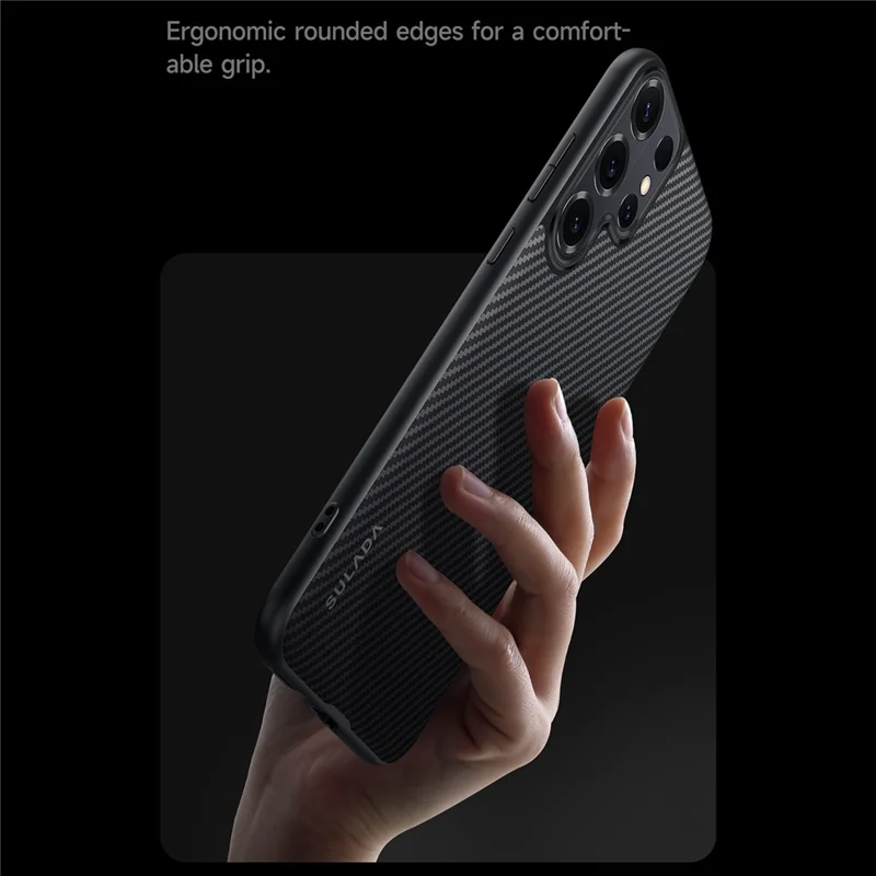 SULADA For Samsung Galaxy S26 Ultra Magnetic Case Metal Lens Frame PU+TPU Phone Cover - Black