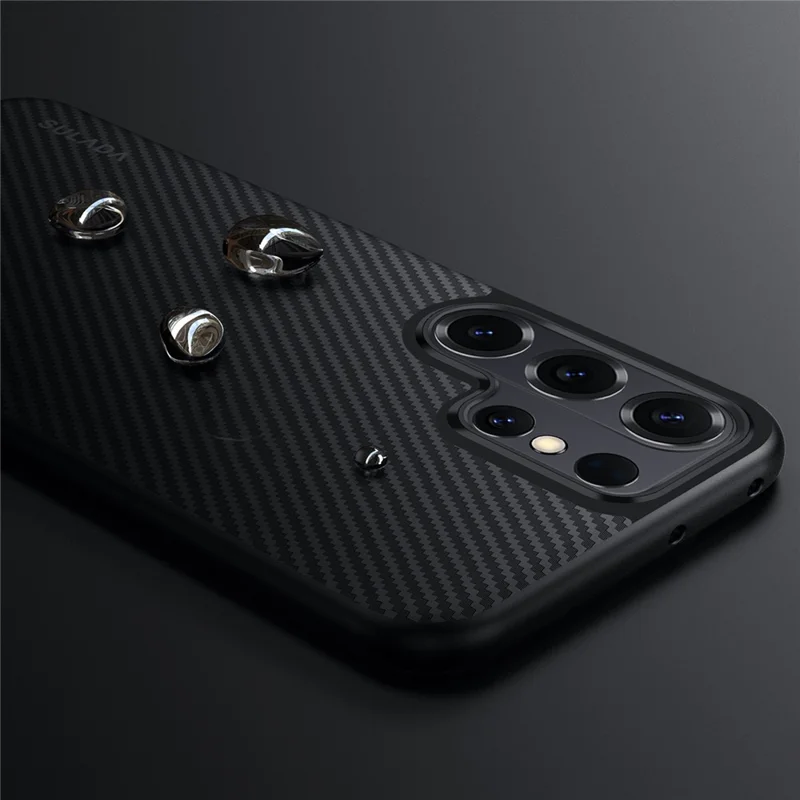 SULADA For Samsung Galaxy S26 Ultra Magnetic Case Metal Lens Frame PU+TPU Phone Cover - Black