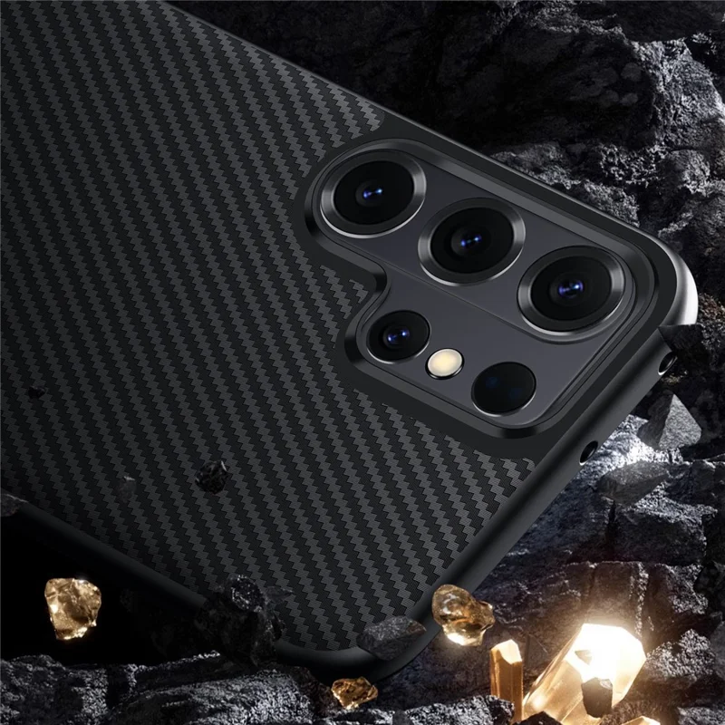 SULADA For Samsung Galaxy S26 Ultra Magnetic Case Metal Lens Frame PU+TPU Phone Cover - Black