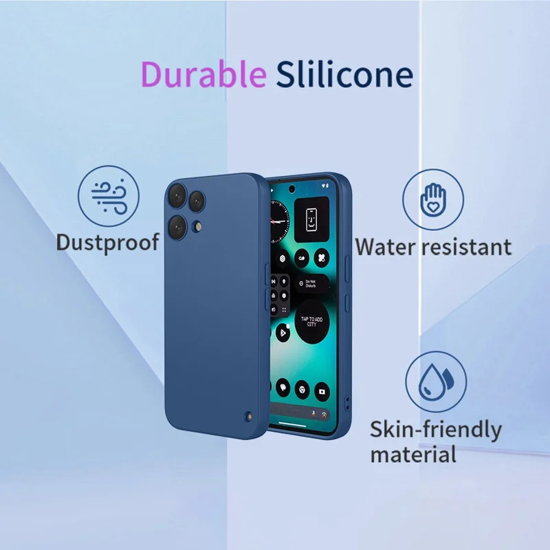 Coque pour Nothing Phone (3a) Lite 5G, effet silicone liquide, housse de protection souple en TPU - Bleu