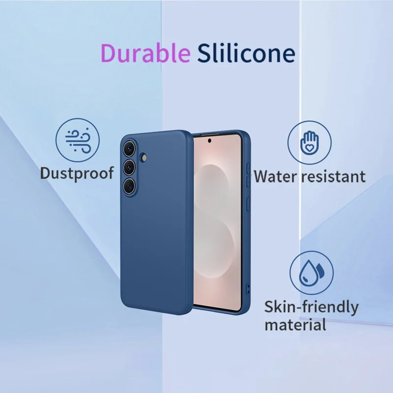 Étui pour Samsung Galaxy S26 / S26 Pro, effet silicone liquide, housse de protection souple en TPU - Bleu