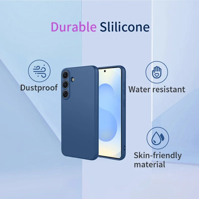 Coque pour Samsung Galaxy S26+ - Effet Silicone Liquide, Housse de Protection Douce en TPU - Bleue