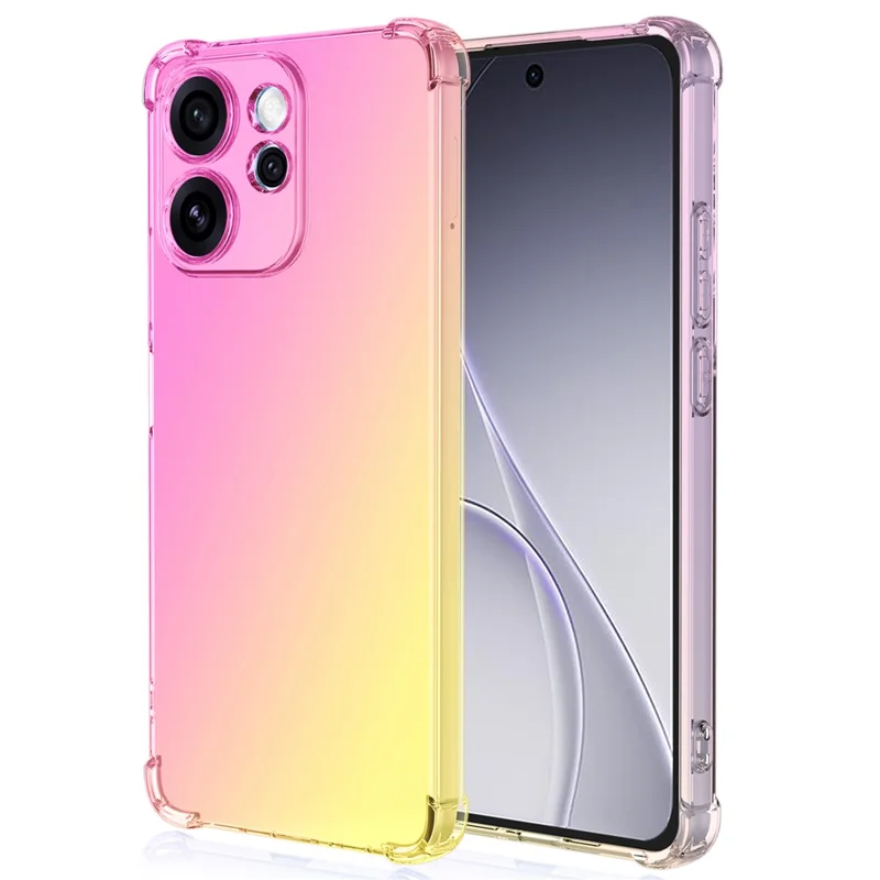 For Oppo Reno15 F 5G Case Gradient Color TPU Anti-Drop Phone Cover - Pink  /  Gold