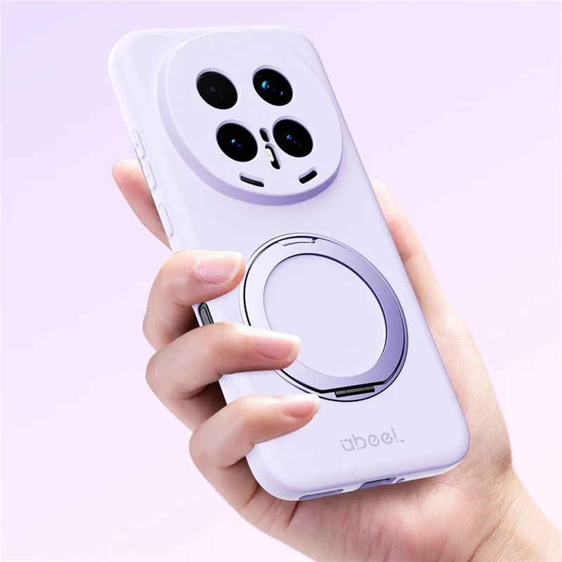 ABEEL til Honor Magic8 5G Magnetisk Hylse med Ståbøjle, Softtouch Væske-silikon Telefonbeskyttelse - Lilla