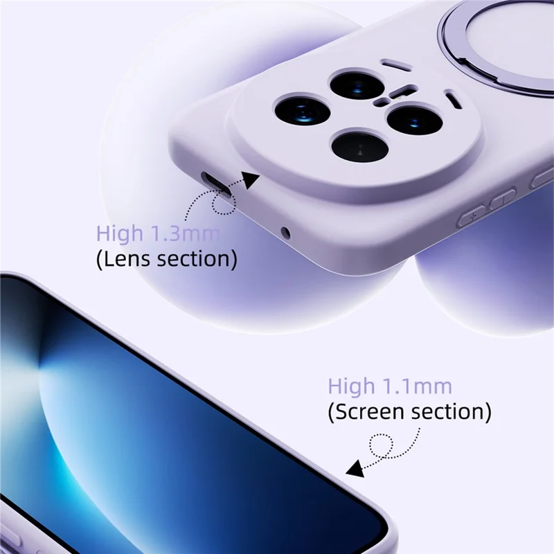 ABEEL til Honor Magic8 5G Magnetisk Hylse med Ståbøjle, Softtouch Væske-silikon Telefonbeskyttelse - Lilla