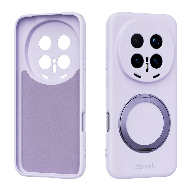 ABEEL For Honor Magic8 Pro 5G Magnetic Case Kickstand Skin Touch Liquid Silicone Phone Cover - Purple