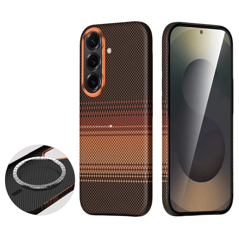 SULADA для Samsung Galaxy S26+ магнитный чехол жесткий поликарбонатный антицарапиновый чехол для телефона - оранжевый закат