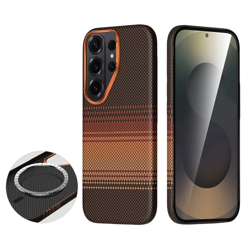 SULADA Для Samsung Galaxy S26 Ultra Магнитный Чехол Жесткий PC Антицарапиновый Чехол для Телефона - Оранжевый Закат