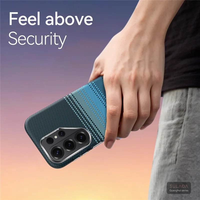 SULADA Для Samsung Galaxy S26 Ultra Магнитный Чехол Жесткий PC Антицарапиновый Чехол для Телефона - Оранжевый Закат