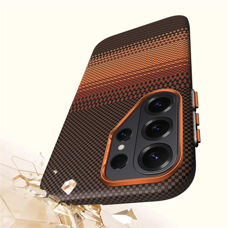 SULADA Для Samsung Galaxy S26 Ultra Магнитный Чехол Жесткий PC Антицарапиновый Чехол для Телефона - Оранжевый Закат