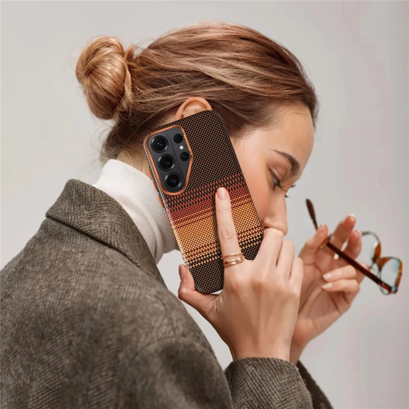 SULADA Для Samsung Galaxy S26 Ultra Магнитный Чехол Жесткий PC Антицарапиновый Чехол для Телефона - Оранжевый Закат